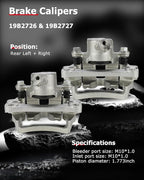 cciyu Rear Left & Right Brake Calipers Assembly w/Bracket 19B2727 19B2726 2003 2004 2005 2006 2007 2008 2009 For Toyota For 4Runner,2007 2008 2009 2010 2011 2012 2013 2014 For Toyota For FJ Cruiser