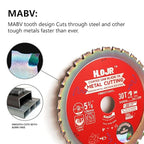 Metal Cutting Circular Saw Blade, Steel and Stainless Steel Cutting, The Cutting Head uses a Special Anti-Heat Sticking Coating with high Finish and Long Life,FMB 5-3/8 inch 30-Tooth 20mm -TA