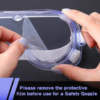 Yunsailing 30 Pack Protective Safety Goggles Clear Lab Over Glasses Anti Fog Eye Protection Goggles for Men Women(Clear White)