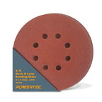 POWERTEC 45118 A/O Hook and Loop 8 Hole Disc, 6-Inch, 180 Grit, 25 PK