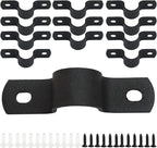 12Pcs Black Pipe Strap, 1/2 Inch Metal Pipe Clamp Rigid Conduit Clamp, 2 Hole U Bracket for Pipe Fixing/Plumbers(Inside Diameter: 2cm)