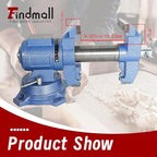findmall Multipurpose Heavy Duty Multi-Jaw Vise with Swivel Base and Head for Clamping Fixing Equipment - 360-Degree Rotation, Home or Industrial Use (4 inch)