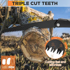 Folding Hand Saw 10 Inch Portable Foldable Pruning Saw with Triple-Cut SK5 Blade for Gardening Wood Cutting Tree Trimming Outdoor Camping Hunting Survival