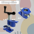 HENBOW 3/4" Pipe Clamp,Wood Gluing Pipe Clamp Set,Heavy Duty Cast Professional Pipe Clamps Tools,Cast Iron Wood Clamps Quick Release for Woodworking Improvement and Diy Projects(2Pack-Blue)