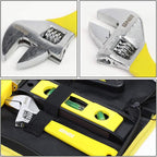 DNA MOTORING 16pcs Mechanic Home Repair Tool Set, Includes Pliers, Wrench, Hex Key, Screwdriver, Spirit Level,Tape Measurer, Mechanic repair set, w/Carrying Case, Yellow/Black, TOOLS-00029