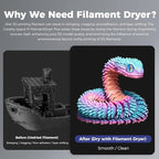 2025 Official CREALITY Space Pi Filament Dryer Plus, 2 Spools Double 360° 160W PTC Fast Heating 3D Printer Filament Dryer Box, 4'' LCD Touch Screen, One-Key Set 3D Filament Drying for PLA PETG ABS TPU
