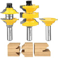 1/2 Inch Shank 3 Piece Router Extension Tenon Drill Bit Set for Entry Door Rails and Door Frame Wood Milling Cutter Door