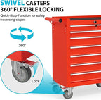 7 Drawers Rolling Tool Chest, Portable Storage Tool Box with Wheels, Tool Chest with Lock for Warehouse, Garage, Repair Shop and Tool Room