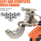 Electric Hydraulic Crimping Tool, Battery Cable Crimper Tool, 8 Ton Wire Crimpers Electrical, Crimping Rang 8AWG-600MCM(10-300m²) and Electrical Crimping Tool 12 Pairs of Dies (JGS-300S)