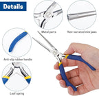 VISEMAN 6" Mini Needle Nose Pliers with Comfort Grip Handles, Long Nose Pliers for Handmade Craft, Straight