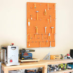 TORACK 3Pcs Metal Pegboard Panels(12x24 inch) for Wall Garage Tools Storage Pegboard for Workbench, Modular Peg Board Tool Organizer Board Kit(Pack of 3, Orange)