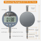 Neoteck Bore Gauge Set Digital Indicator Dial Bore Gauge (2-6"/0.0005") Measurement with Self-Centering Dial, Carbide Anvils,and Insulated Grips for Deep Engine Cylinder Measurement-Silver