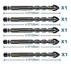 5 Pcs 9/16" Masonry Concrete Drill Bit Set for Tile Brick Glass Plastic Wood, Cross Tungsten Carbide Tip, Hex Shank, Work with Ceramic Porcelain Tile Wall Mirror Paver,9/16 Inch Drill Bits, 14mm