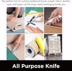 INTERNET'S BEST Premium Utility Knife | Retractable Box Cutter with Metal Handle | Heavy-Duty Cutting for Cardboard, Carpet, Plastic | Retractable Blade | Includes 1 Razor Knife & Extra Blades