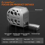 Crosstar 25FT Magnetic Self-Locking Stainless Steel Tape Measure, Double-Sided Scale, Waterproof & Rustproof Retractable Measuring Tape with Hollow Design for Home, Industrial, Woodworking