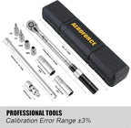 AEROFORCE 9Pcs Magnetic Spark Plug Socket set with 3/8-inch Drive Torque Wrench Set（5-45 Lb.ft/6.8-61.2 Nm）,12-Point Sockets 14mm & 16mm, a 10 Inch Extension bar and a Universal Joint