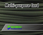 BORED? PARACORD! 550 lb Paracord - Ideal for Crafting, Camping, DIY Projects, Active & Military Outdoors - Strong Survival Rope - Tactical Parachute Cord Type III - Moss 1000 Feet