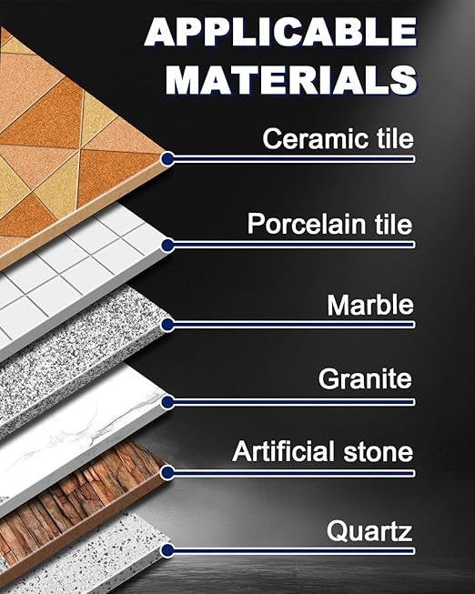 Diamond Tile Hole Saw Kit - 9Pcs 1/4'' X 2, 5/16'', 4/5'', 1'', 1-3/8'', 2'' Drill Bits Set, 1/4'' Carbide Drill Bit, 1-3/8'' Beveling Chamfer Bit for Porcelain Tile Ceramic Granite Marble