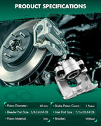 SCITOO 184642 Front Left Disc Brake Caliper Assembly Without Bracket For Chrysler,For Dodge,For Eagle,For Plymouth