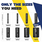 haisstronica 360PCS Heat Shrink Tubing,3:1 Ratio Adhesive Lined Marine Heat Shrink Tube Kit 8 Sizes(3/32"-5/8") Black