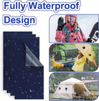 8PCS 7.8x3.9 inch Nylon Repair Patch Self-Adhesive Fabric Patch Down Jacket Repair Patches for Puffer Jackets Tenacious Tape Polyester Waterproof Lightweight Tent Repair Patch Kits for Clothes Bag