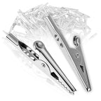 OBANGONG 50 Pcs Stainless Alligator Crocodile Test Clip Cable Lead Screw Probe Fixing,2 inch Length