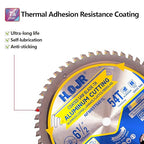 Aluminum Cutting Circular Saw Blade, Medium Aluminum,The Cutting Head uses a Special Anti-Heat Sticking Coating with high Finish and Long Life,NFM 6-1/2 inch 54-Tooth 5/8" -TA