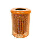 RFT-P-ORG Heavy Duty Round Trash Receptacle with Flat Top, Liner Included, 32 Gallon, Orange, Made in America