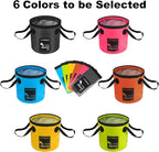 AUTODECO 2 Pack Collapsible Bucket 5 Gallon Container Folding Water Bucket Portable Wash Basin for Outdoor Travelling Camping Fishing Gardening Car Washing 20L