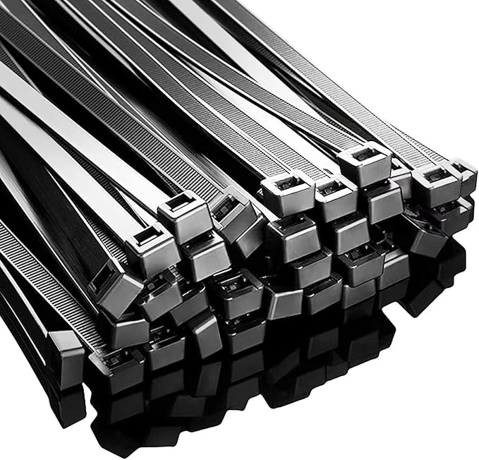 Zip Ties Assorted Sizes (12"+18"+24")- 300 Pack, Large Zip Ties Heavy Duty with 220 lb Tensile Strength for Outdoor Use, Black, Long Cable Ties by ANOSON