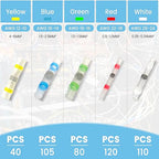 455 PCS Heat Shrink Self Soldering Butt Connector, Solder Seal Wire Connectors Kit, Waterproof Wire Solder Stick Splice Connector for Marine Electrical Automotive (5 Colors/5 Sizes/ 26-10 Gauge)