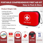 First-Aid-Kit-for-Car-Home-Travel-Camping-Businesses, Compact Waterproof Hard Case, Public Emergency Medical Kits - Perfect for Survival, Vehicle, Boat, Sports, Hiking, Office, Dorm (PUMIER)