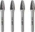 SF-3 Tungsten Carbide Burr Tree Shape Radius End Double Cut Rotary Burr File with 1/4'' Shank, 4pcs by LU&MN