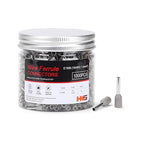 HKS 1000PCS Wire Ferrule Connectors - AWG 18-1.0mm² Copper Barrel Pin Cord Ends Insulated Ferrules Terminals - E1008 Grey