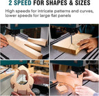 3Amp 9 Inch Benchtop Band Saw, 2-Speed（1700/2500FPM）with 360° Work Light, Miter Gauge & Rip fence, Steel Base, Band Saws for Woodworking