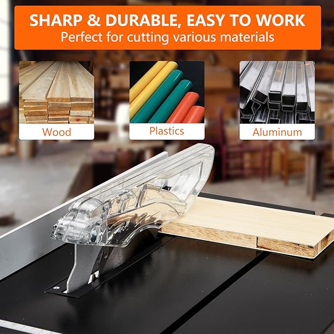 8-inch Table Saw for Jobsite, 6.7-Amp Copper Motor, Cutting Speed up to 3576RPM, 24T Blade, Compact Portable Table Saw Kit, with Sliding Miter Gauge DIY Woodworking and Furniture Making, Grey