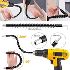 Flexible Drill Bit Extension, 11.6 Inch Super Bit Screwdriver Kit, Manual 90 Right Angle Drill Attachment, 1/4 Flexible for Drill, Screwdriver Bit Set