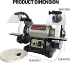 BUCKTOOL 8 inch Dual Speed Bench Grinder & Buffer, Professional Low High Speed Bench Grinder Buffer with Cast Iron Base TDS-200DS