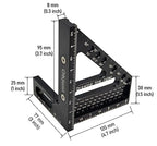 3D Aluminum Multi Functional Carpenter Square - Woodworking Square Tool and Measuring Triangle Ruler, Ideal for Angular Measurement, Drawing Right Angles & Parallel Lines in Woodwork and DIY Projects