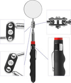 Telescoping Inspection Mirror Round Mirror Handle Tools Inspection Tool for Check The Condition of The Vehicle, Observe The Eyelashes, Mouth and Other Small Parts (Inspection mirror 2PCS)