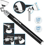 Carbide Tip Wood Lathe Turning Tool set With Bowl Sander, Lathe Roughing and Finishing Hollowing Tool Interchangeable Aluminum Alloy Handle with 4pcs Carbide Inserts For Woodturning（Black）