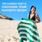 Dock & Bay Beach Towel - Quick Dry, Sand Free - Compact, Lightweight - 100% Recycled - Includes Bag - Cabana - Cancun Green - Extra Large (200x90cm, 78x35)