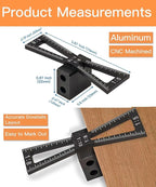 Dovetail Jig & Wheel Marking Gauge Set-Precision Woodworking Tools with Micro-Adjustment, Includes 2 Cutters + Pencil & Anodized Aluminum Jig for Dovetail Join Carpentry & DIY
