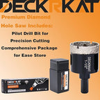 1-1/2 Inch Diamond Hole-Saw Bits with Pilot Drill Bit - 2pc 1-1/2" Diamond Tipped Tile Hole Saws with Guiding Bit Accurate Drilling for Porcelain Tile Ceramic Pottery Granite Stone Glass Bottles 38mm