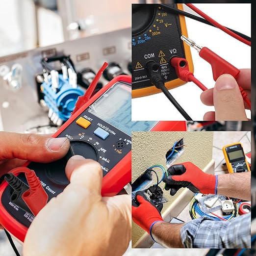 Sumnacon Multimeter Test Lead Set - Stackable Banana Plug to Test Hook, Banana Plug to Alligator Clips Test Cable Kit, Flexible Silicone Electrical Test Wire Leads with Protective 9.8Ft/3M