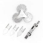 5 Pcs Thread Pitch Gauges Measure Tool Set,Stainless Steel Thread Gauges 3 Pcs 55 & 60 Degree Metric System Centre Gage + 51Pcs America SAE Type + 52 Pcs Metric & America SAE Type & British Whitworth