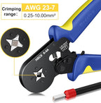 Preciva Ferrule Crimping Tool Kit with 2000PCS Wire Connectors, AWG23-7 Self-adjustable Ratchet Wire Crimping Tool Kit Crimper Plier Set (Blue)