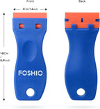 FOSHIO 20PCS Blue Plastic Razor Blade Scraper Tool for Gasket Remover, Sticker Remover, Labels Decal and Adhesive Remover for Windows and Glass