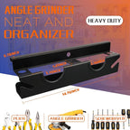 ULIBERMAGNET Angle Grinder Rack, Solid Steel Utility Storage Holder with 2 Bay, Heavy Duty Wall Mount Storage Metal Shelf Holder with Cord Hanger for Angle Grinders, Cutters, Polishers, Screwdriver
