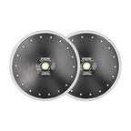 DT-DIATOOL Diamond Tile Blade 10 Inch 2pcs Diamond Turbo X Mesh Rim Segement Circular Saw Blade for Procelain Ceramic Stoneware Marble Granite Fits 5/8"-7/8" Arbor